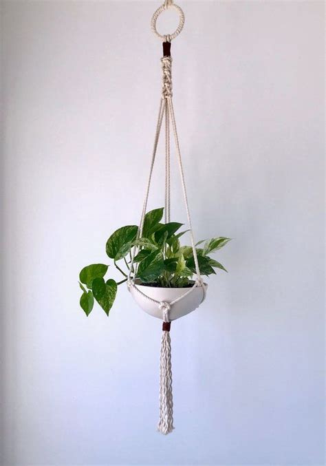 Hanging Macrame Ceramic Planter White Macrame Hanging - Etsy | Ceramic planters, Macrame hanging ...