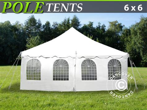Pole tent 6x6 m PVC, White | Tent, Party tent, Pvc