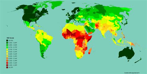 HDI Scores by Subnational Division (OC) : MapPorn