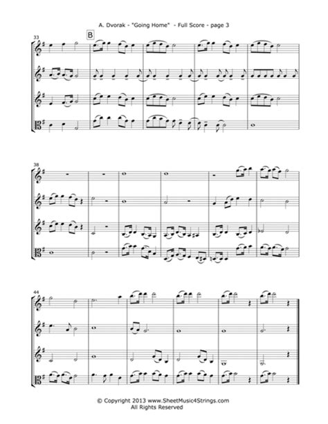 Dvorak, A. - "Going Home" from the New World Symphony for 3 Violins and Viola by Antonin Dvorak ...