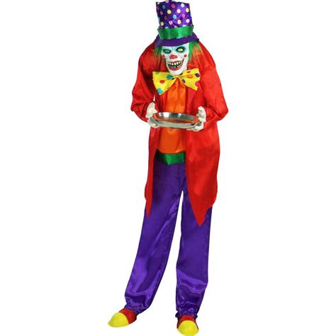 Haunted Hill Farm 71 in. Touch Activated Animatronic Clown, Indoor ...