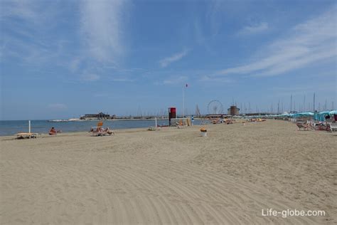 Beaches of Rimini. Embankments of Rimini