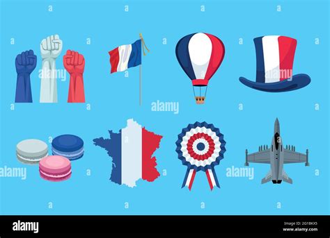 eight bastille day icons Stock Vector Image & Art - Alamy