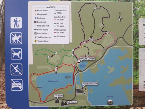 This is the map of the nature trails in the Kensington Metropark nature ...