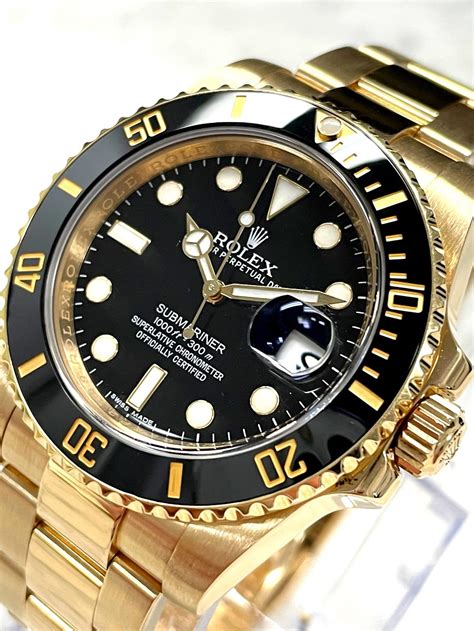 Rolex - 116618LN - Submariner Date - Yellow Gold - Black Dial 40mm ...