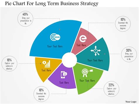 Pie Chart For Long Term Business Strategy Flat Powerpoint Design | PowerPoint Presentation ...