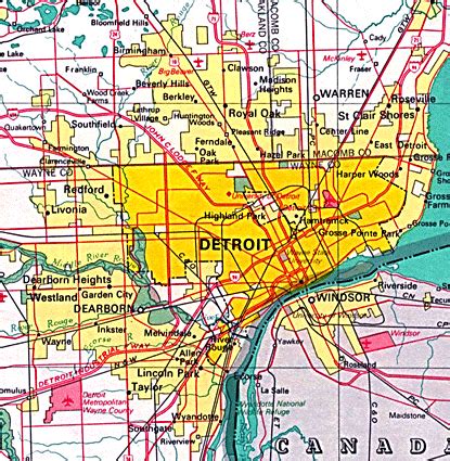 Detroit Metro Map - ToursMaps.com