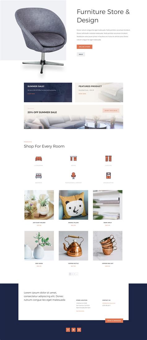 Get a FREE Furniture Store Layout Pack for Divi