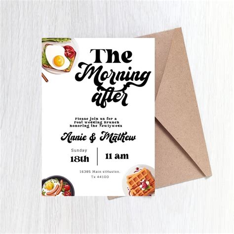 Editable and Printable the Morning After Breakfast Invitation - Etsy