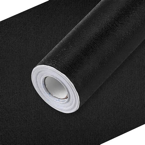 Buy 17.7" X 335" Black Wallpaper Peel and Stick, Black Contact Paper, Removable Temporary ...