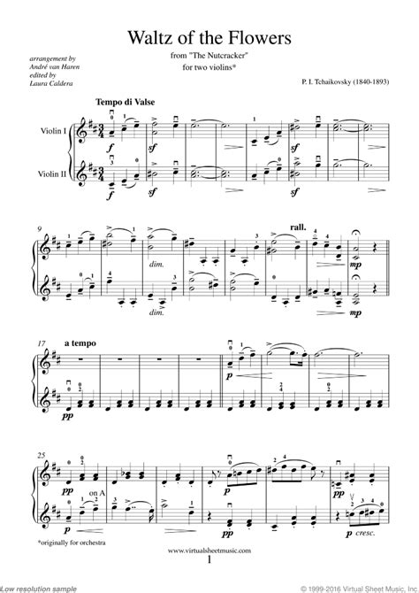 Tchaikovsky - Waltz of the Flowers sheet music for two violins