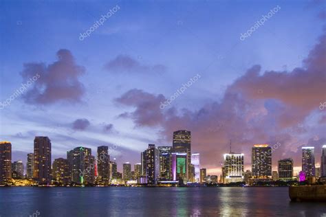 Miami Skyline at night Stock Photo by ©peshkov 70814575