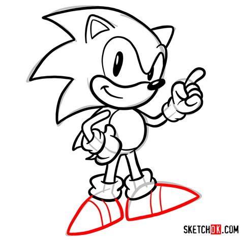 How to draw Sonic the Hedgehog SEGA games style - Step by step drawing tutorials