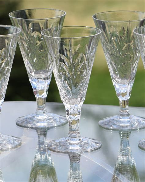 Vintage CRYSTAL Wine Glasses, Set of 7, Seneca, Elegance, 1940's ...