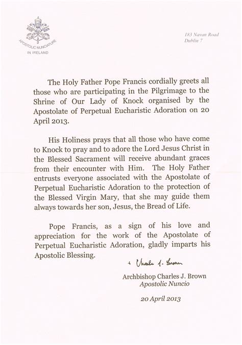 Pope Francis letter | Eucharistic Adoration