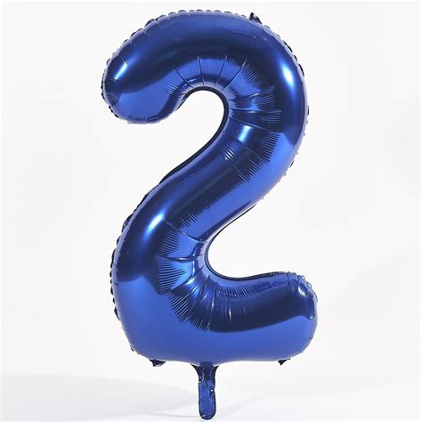 Foil Balloon Number Blue "2" (Uninflated)