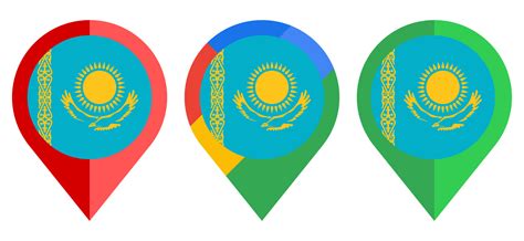 flat map marker icon with kazakhstan flag isolated on white background ...