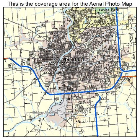 Aerial Photography Map of Rockford, IL Illinois