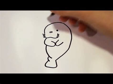 How to Draw a Cartoon Manatee - YouTube