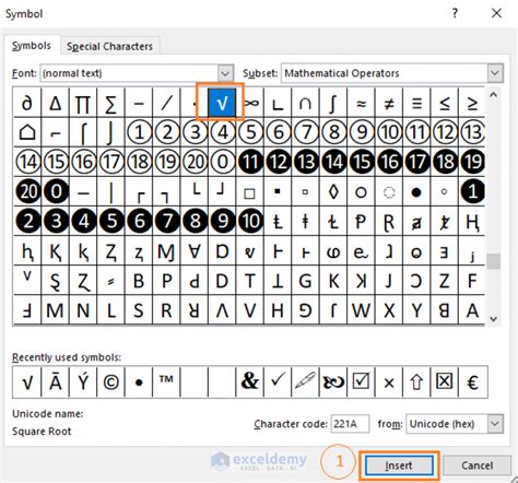 Excel Formatting - Inserting Symbols 064