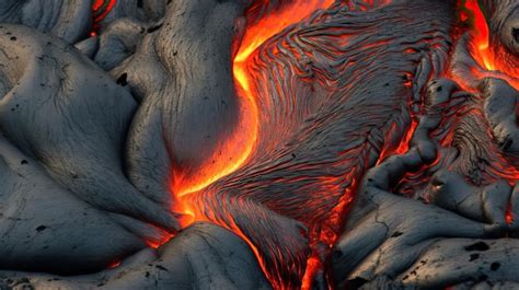 Premium AI Image | A lava flow from the volcano is shown.