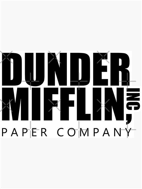 "Dunder Mifflin Logo - B/W Sticker" Sticker for Sale by pickledbeets ...