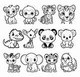 Cute Baby Animals Coloring Pages Vector Art Icons And Graphics For  sketch template