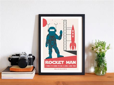 Rocket Man Poster Music Wall Art Band Poster | Etsy