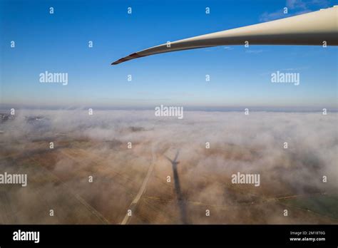 Aerial view of wind turbine Stock Photo - Alamy