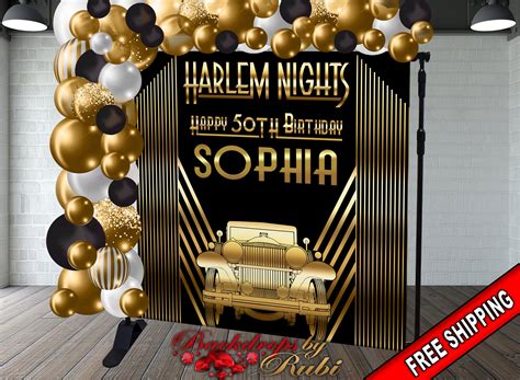 Harlem Nights Birthday Backdrop Harlem Nights Gold Backdrop - Etsy