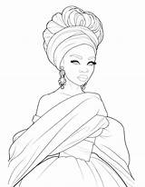 Elegance In Black Beauty Coloring Page  Afro Curly Hair sketch template