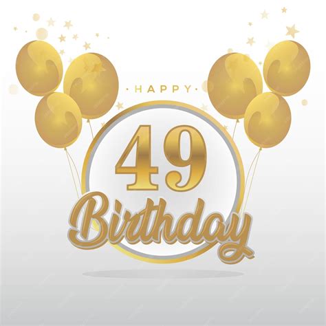 Premium Vector | Happy 49th birthday balloons greeting card background ...