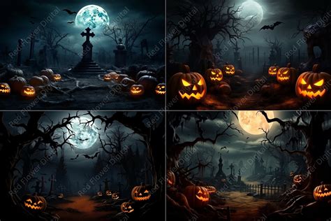 Scary Halloween Digital Backdrop Bundle Dark Fantasy - Etsy