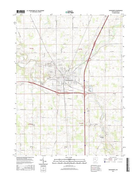 MyTopo Wapakoneta, Ohio USGS Quad Topo Map