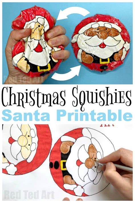 Paper Santa Squishy DIY - Red Ted Art - Kids Crafts