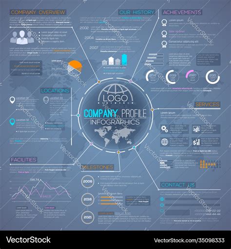 Company profile overview infographics template Vector Image