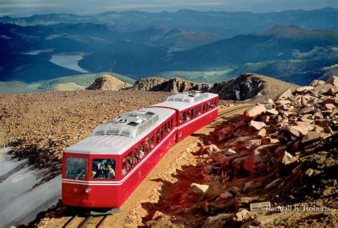 PIke's Peak Cog Railway reaches the summit of Pike's Peak, near ...