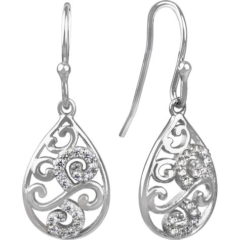 Brilliance Fine Jewelry - Brilliance Fine Jewelry Simulated Diamond Sterling Silver Filigree ...