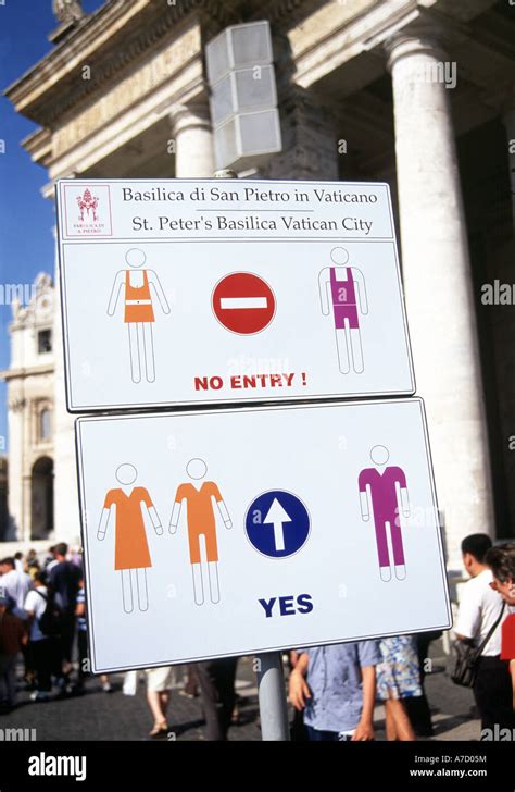 Rome, St Peter's Dress Code Sign Stock Photo - Alamy