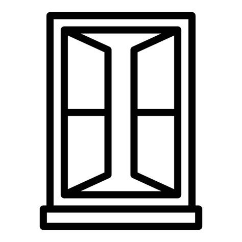 Open window frame icon, outline style 15677336 Vector Art at Vecteezy