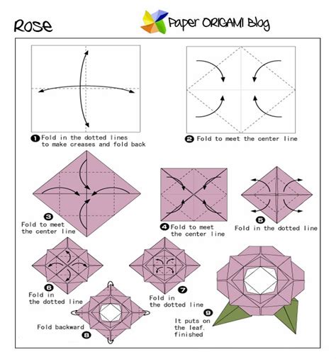 Flowers Origami: Rose | Paper Origami Guide