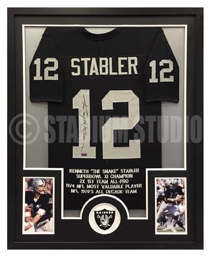 Ken Stabler Autographed Framed Raiders Jersey - The Stadium Studio