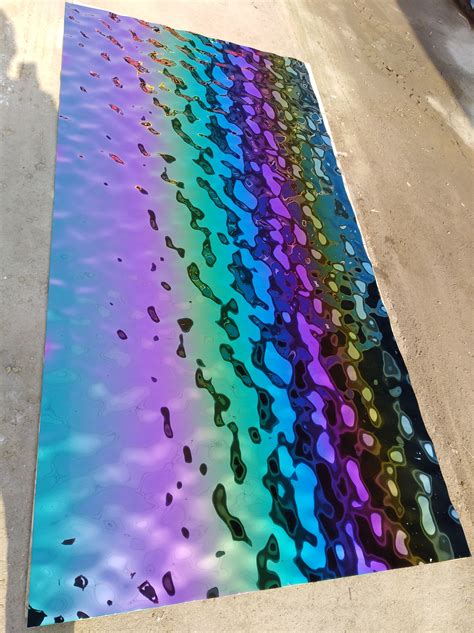 Rainbow Color Water Wave Stainless Steel. #stainlessdecoration #boweitemetal #rainbowcol ...