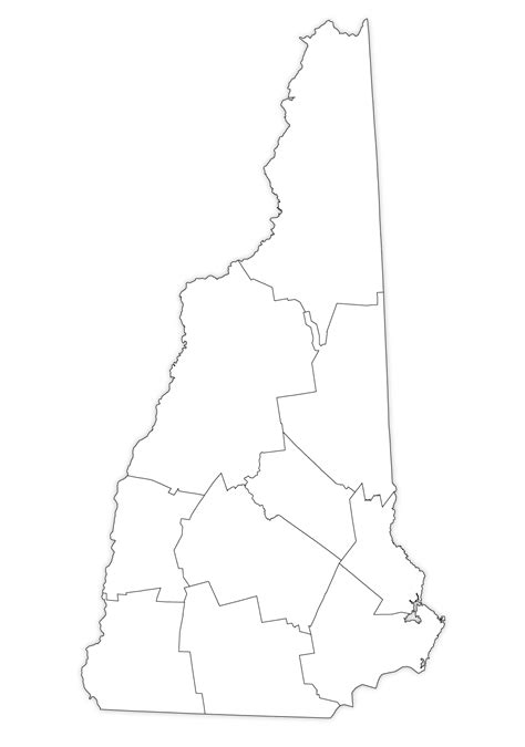 New Hampshire Outline Map, New Hampshire Blank Map