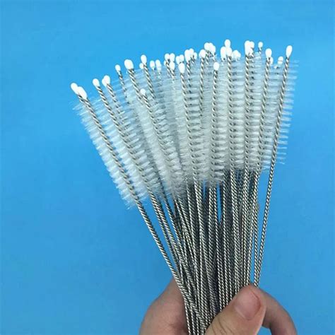 100pcs Straw Cleaning Brush with Long Handle for Cleaning Stainless Steel Drinking Straw ...