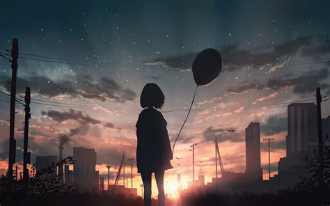 3840x2400 Anime Girl With Balloon In Hand 4K ,HD 4k Wallpapers,Images,Backgrounds,Photos and ...