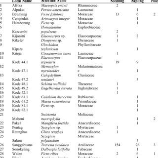 List of Tree Species on Growth Rate from Seedling to Pole on Pine... | Download Scientific Diagram