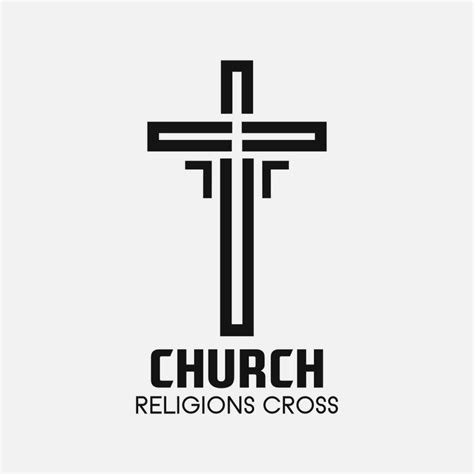 Church cross logo. Simple religion vector design. Isolated with soft background. 36372216 Vector ...