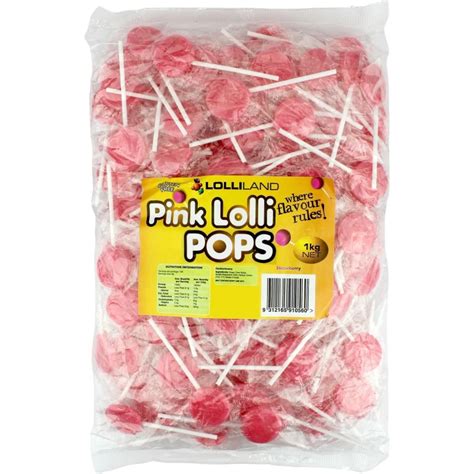 Pink Flat Lollipops (1kg) | Bulk Candy, Lollies & Chocolates | Who ...