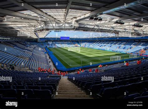 General view inside The King Power Stadium ahead of tonight's game ...